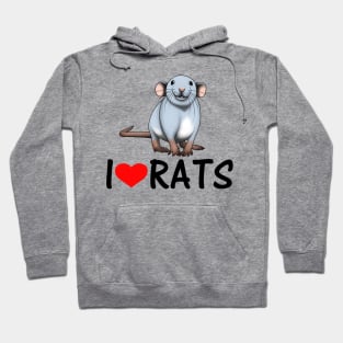 I LOVE RATS - Blue husky Hoodie